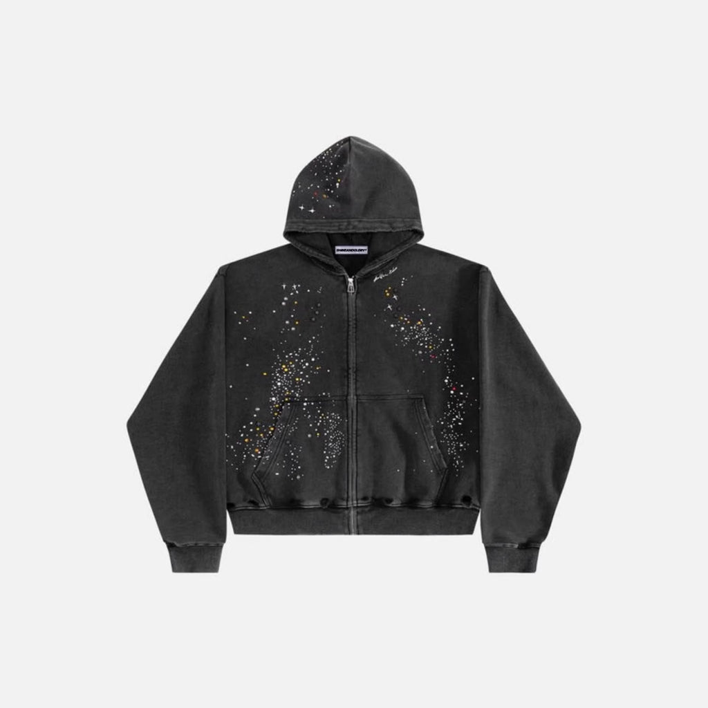 Rhinestone Hooded Sweatshirt